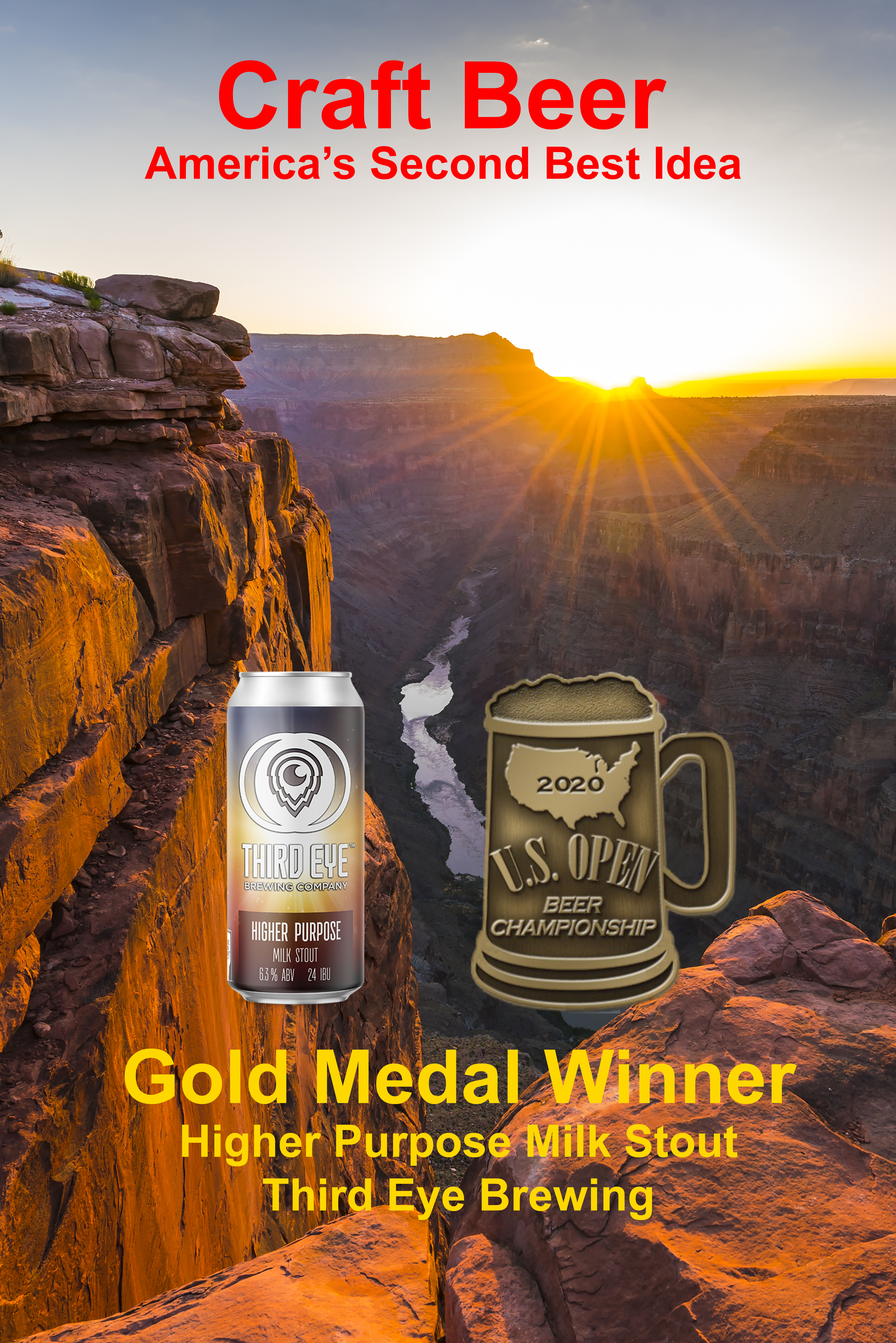 2020 U.S. Open Beer Championship National Park Poster – Third Eye Brewing